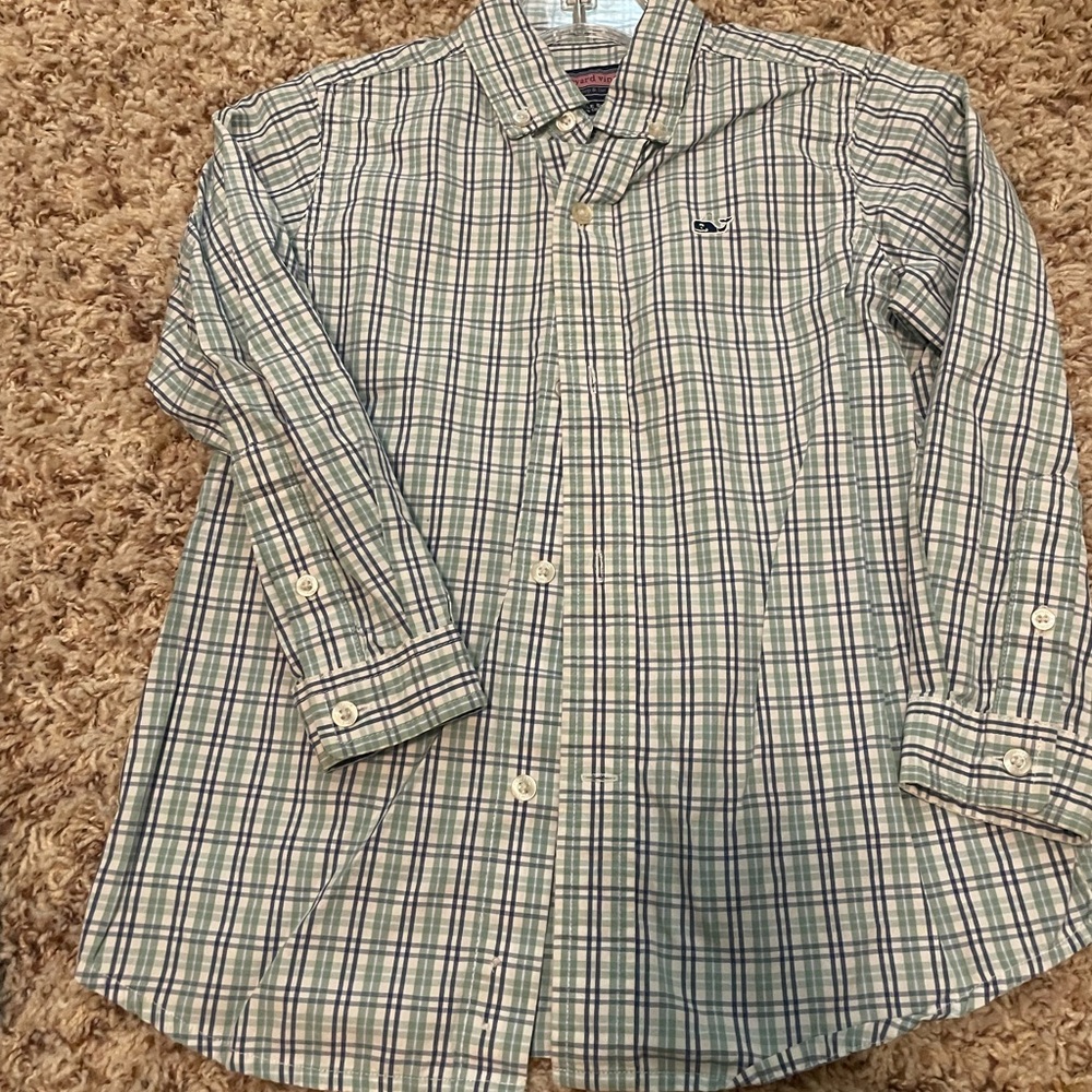 Vineyard Vines Men's Plaid Shirt - Green and Navy